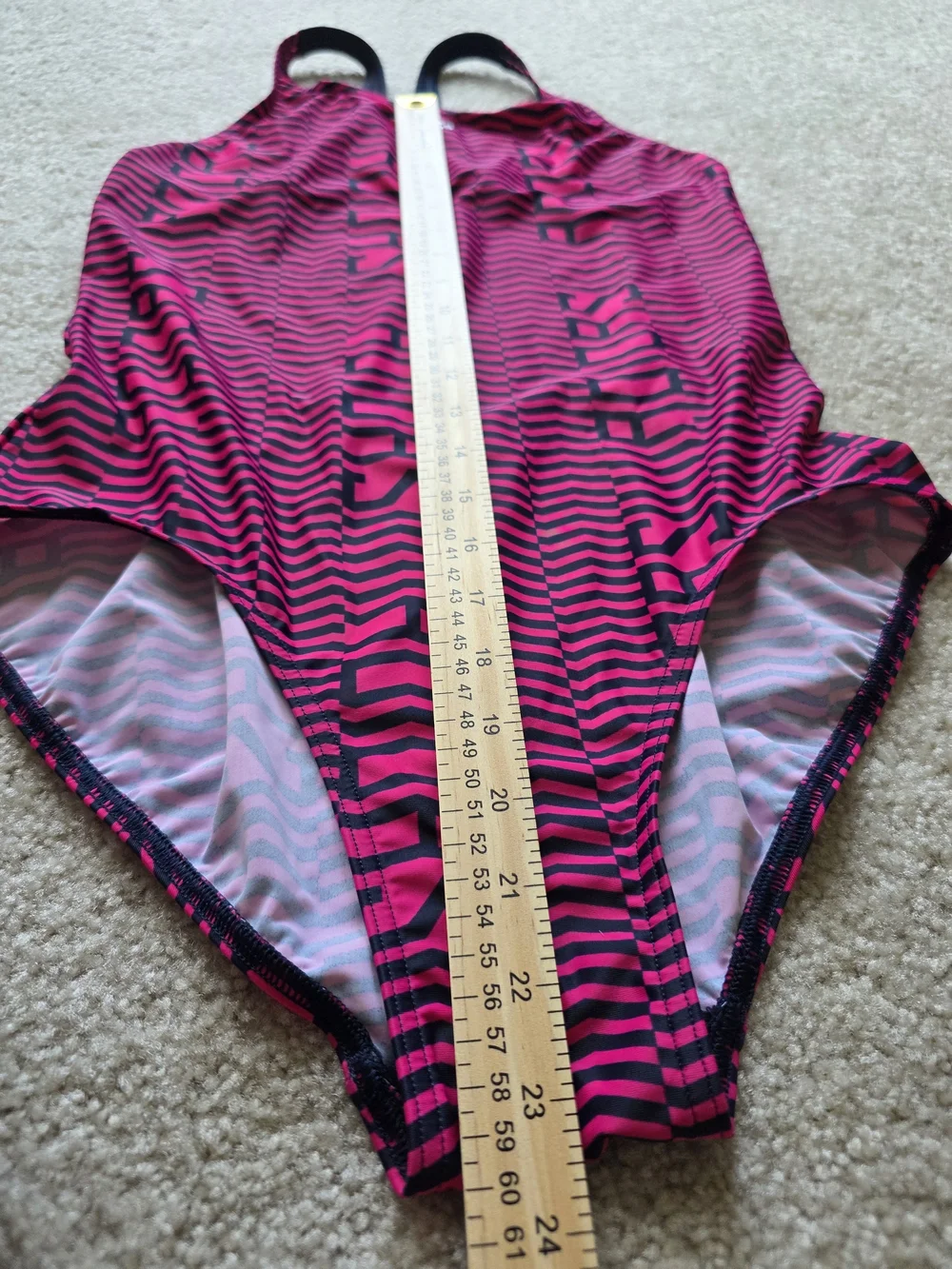 Adidas‎ Youth  Pink & Black Geometric One-Piece Swimsuit